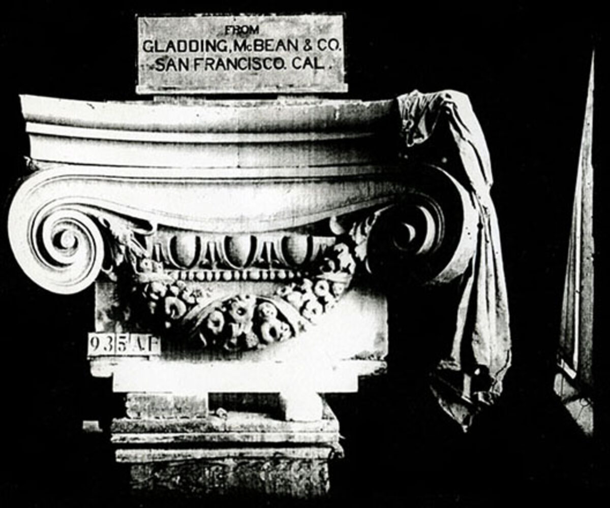 Terracotta ornamental capital — one of the protected heritage features of Vancouver Block